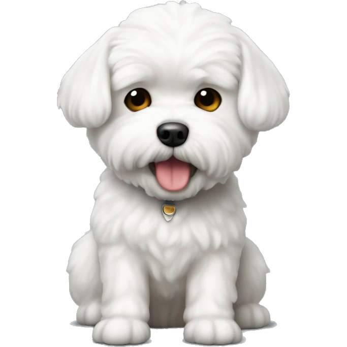 White dog bichon maltes emoji