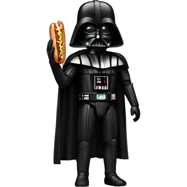 Dark vador with a hot dog emoji