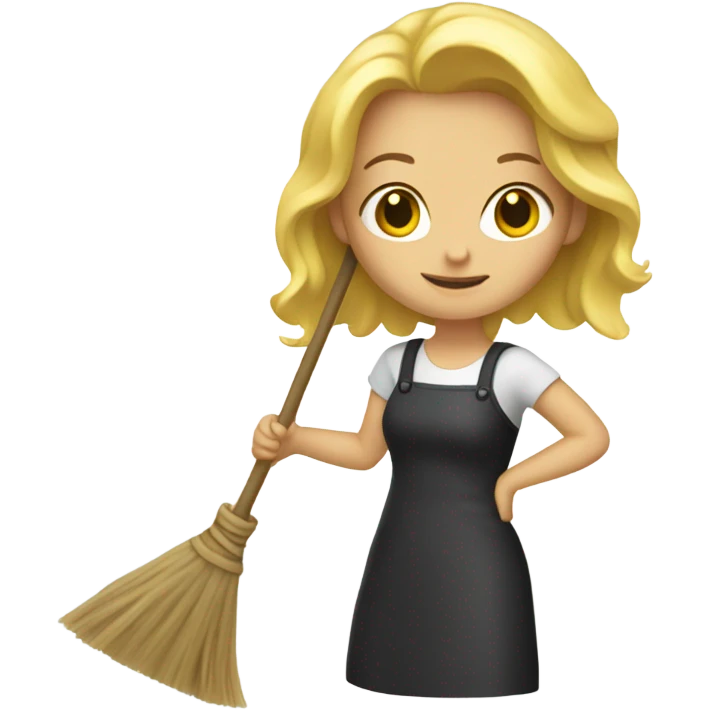 Blonde Girl with a broom emoji