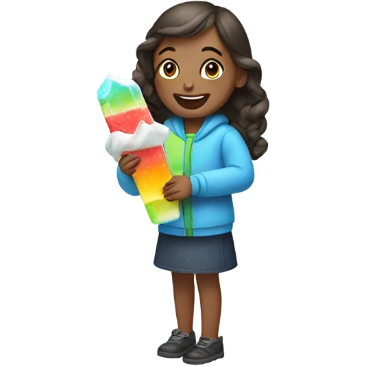 Girl eating an iceblock emoji