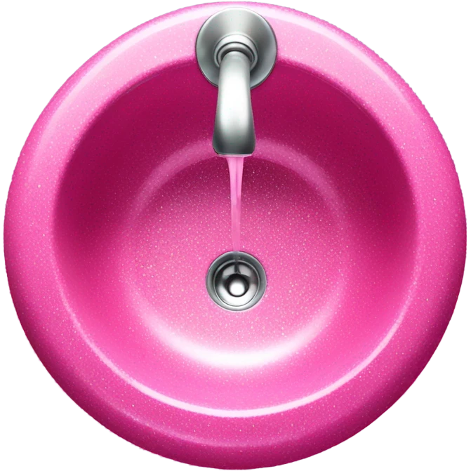 Pink glitter sink with mirror  emoji