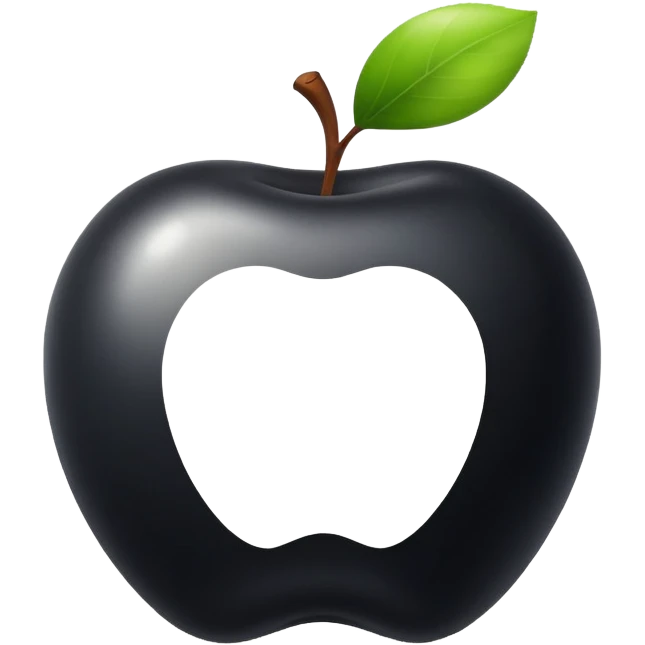 Normal apple emoji explication mark but black emoji