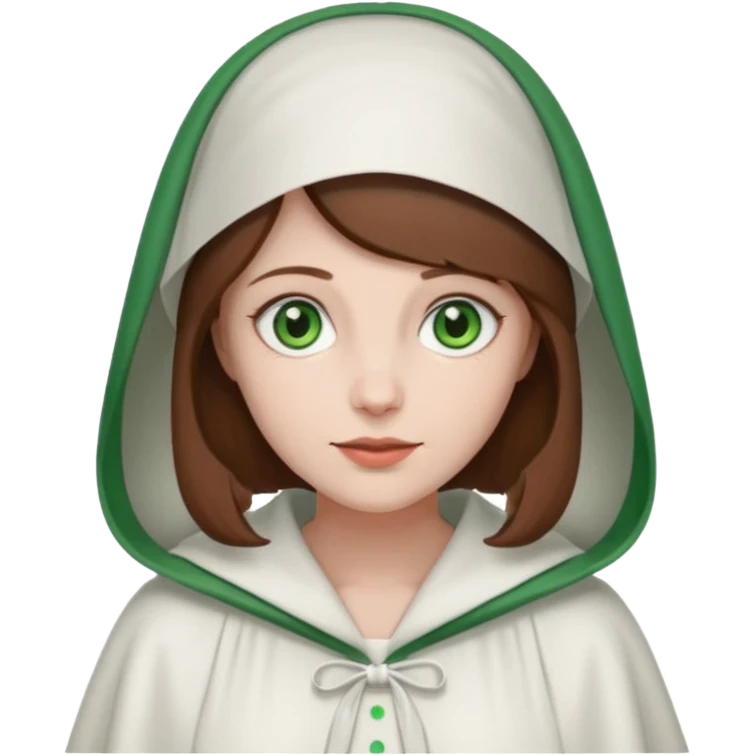 Handmaid woman with brown hair and green eyes emoji