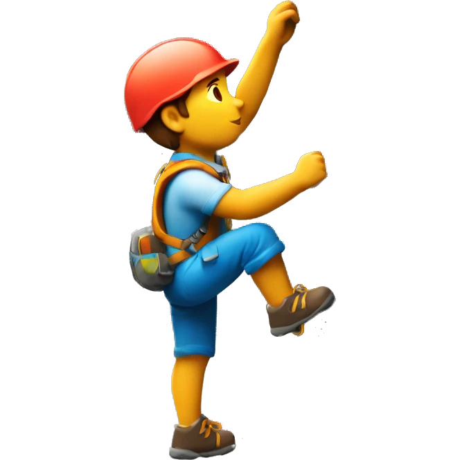 Climbing man relief side profile style of emoji emoji