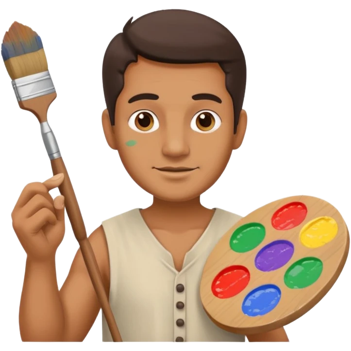 Ancient  man  with paint brush  emoji
