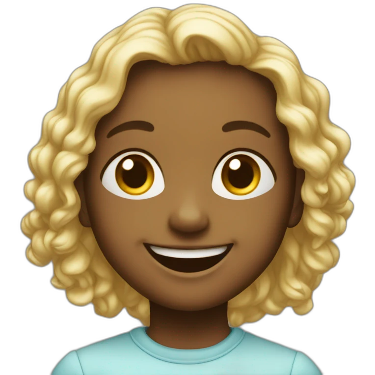 enfant avec un grand sourire emoji
