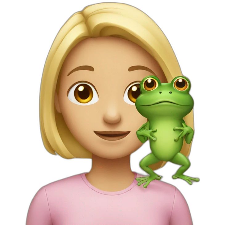 Girl with frog emoji