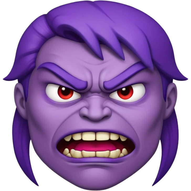 Angry face turning purple and biting its lip  emoji