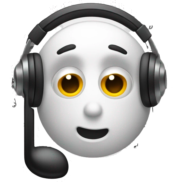 Music note with concerned face and exclamation point on side emoji