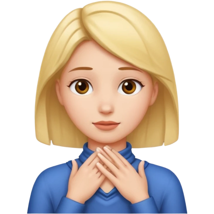 A girl with her hands around her neck ￼ emoji