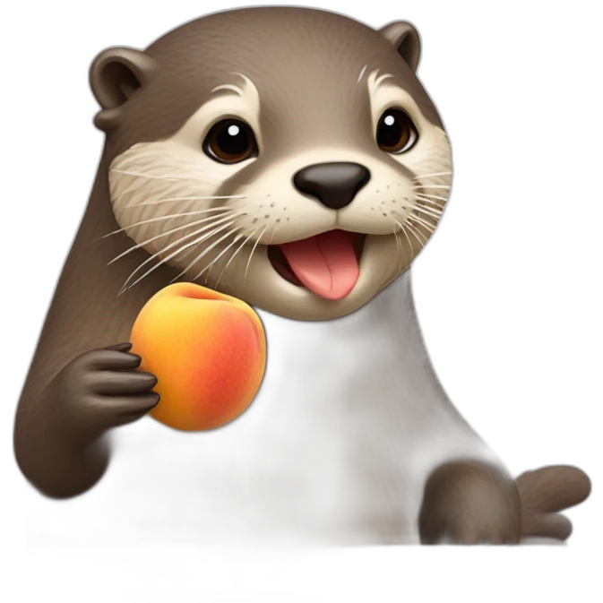 otter eating a peach emoji