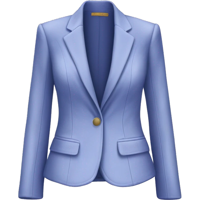 Realistic isolated feminine periwinkle velvet fashion open blazer. emoji
