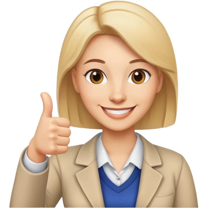 A female teacher happy with thumbs up  emoji