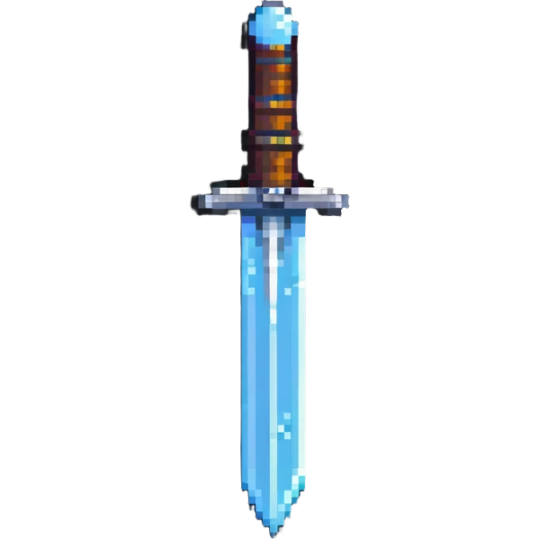 pixel art style diamond sword reminiscent of retro games emoji