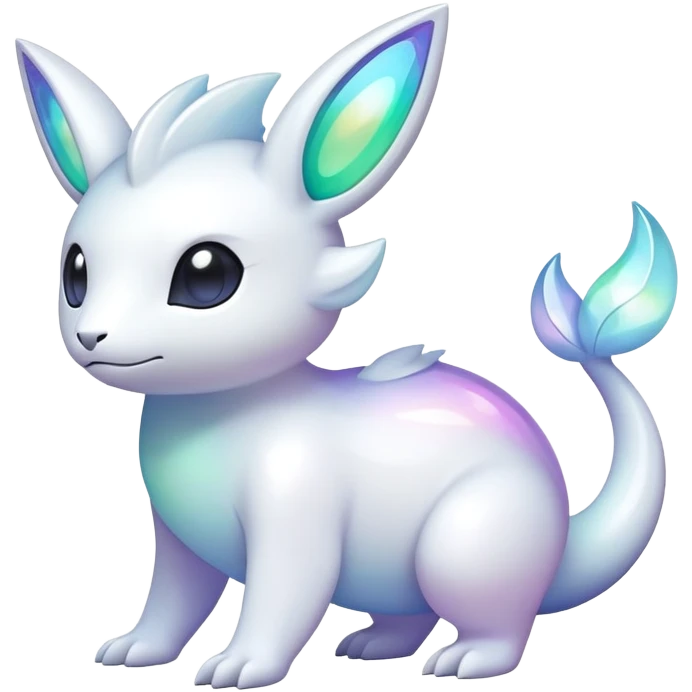  Iridescent white pale fakemon-creature  emoji