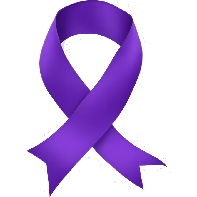 Purple ribbon on transparent background emoji