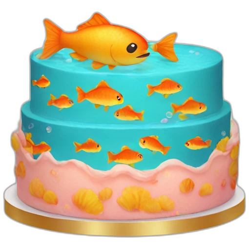 Cake in fish emoji