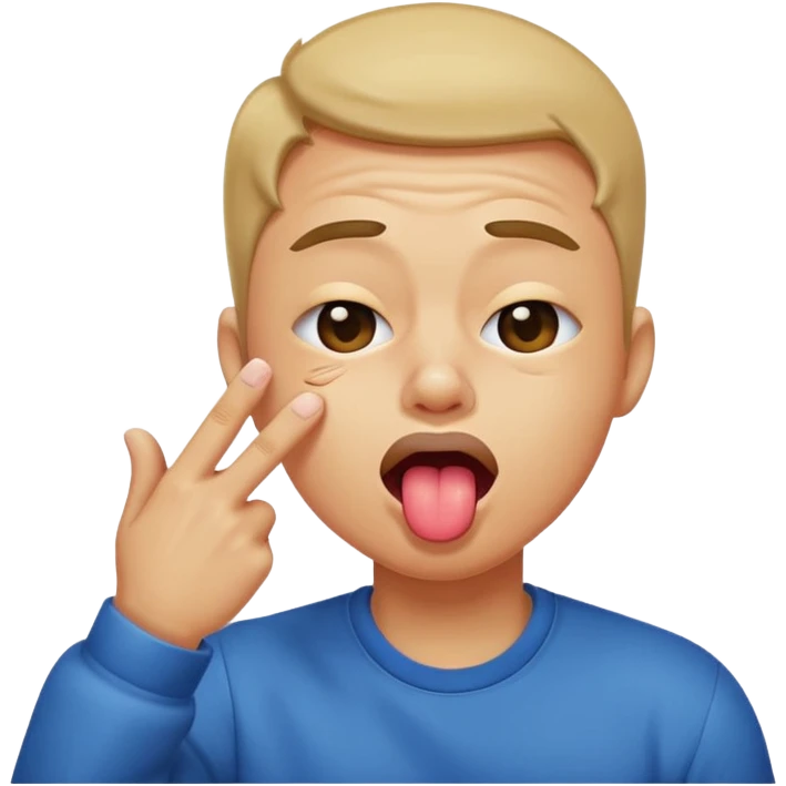 Dabbing person sticking their tongue out with their eyes squinted emoji
