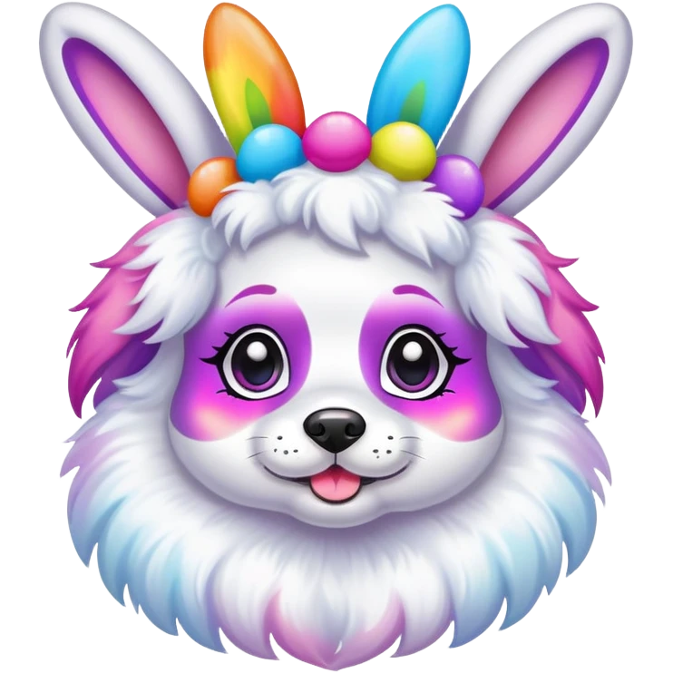 Lisa Frank Easter bunny headband on dog emoji