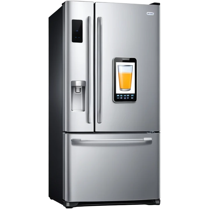 refrigerator with digital screen emoji