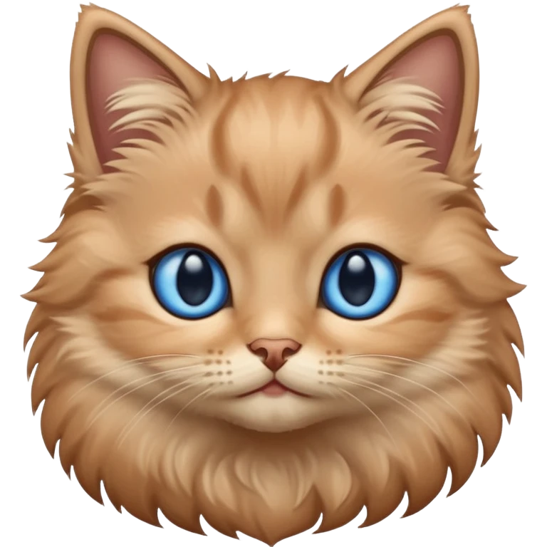 light brown fluffy kitten with blue eyes emoji