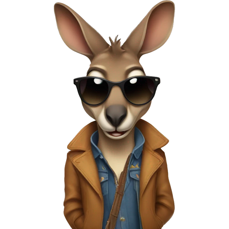 Rock star kangaroo  emoji