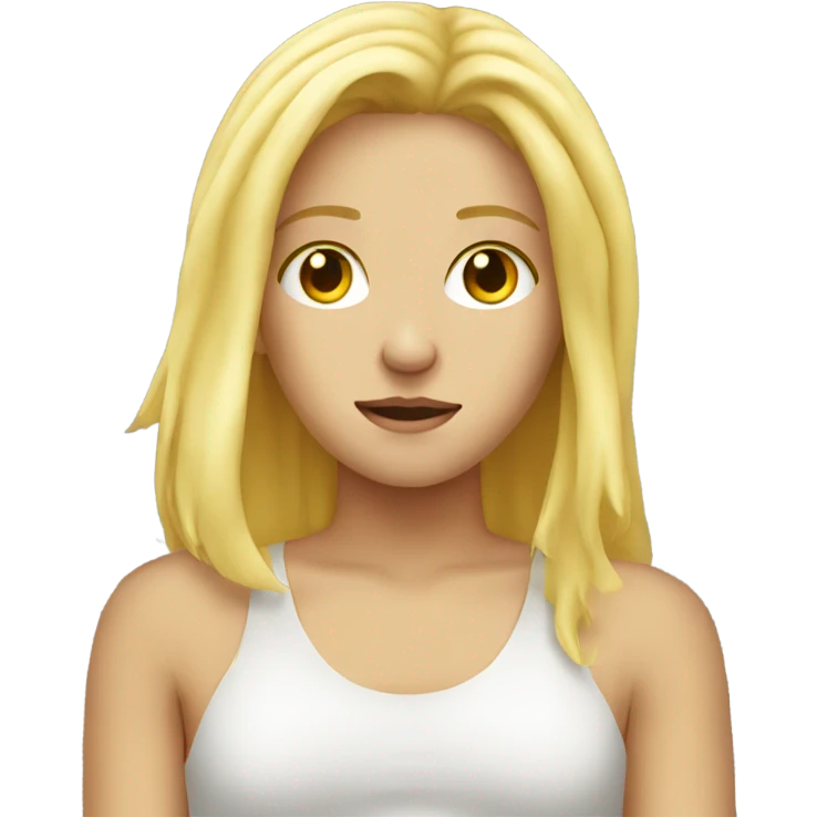 Blonde girl taking a bad sun  emoji