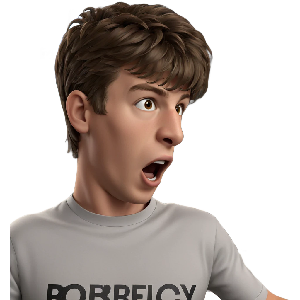 surprised boy with brown hair emoji