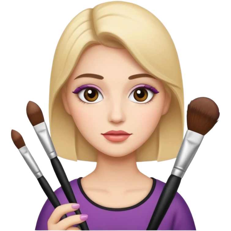 Holding make up brushes emoji