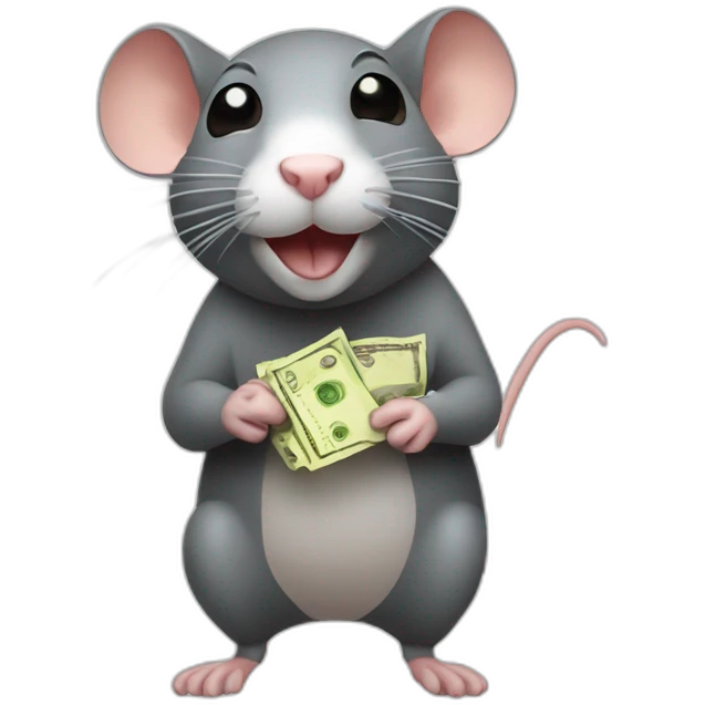 Rat with money emoji