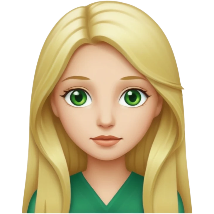Woman with green eyes  and long blonde hair  emoji