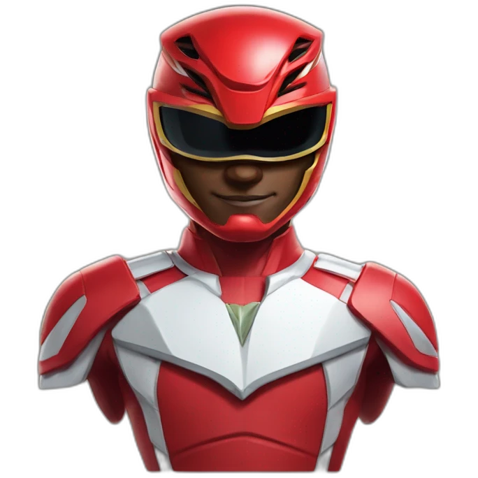 red power ranger with glases to see emoji