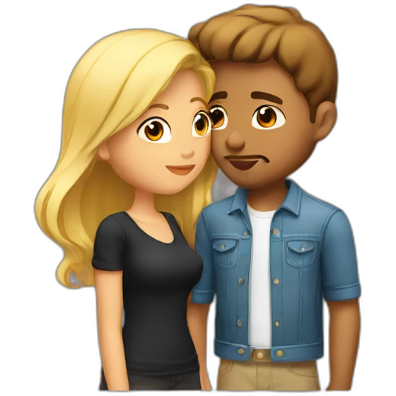 kissing mix couple emoji