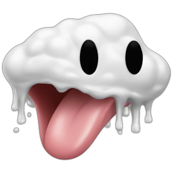 tongue covered in white glue emoji