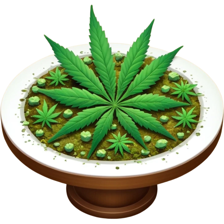 Table with cannabis on it emoji