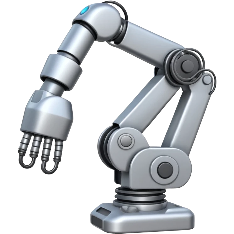 Industrial Arm – Silver robotic arm, gripping tool emoji