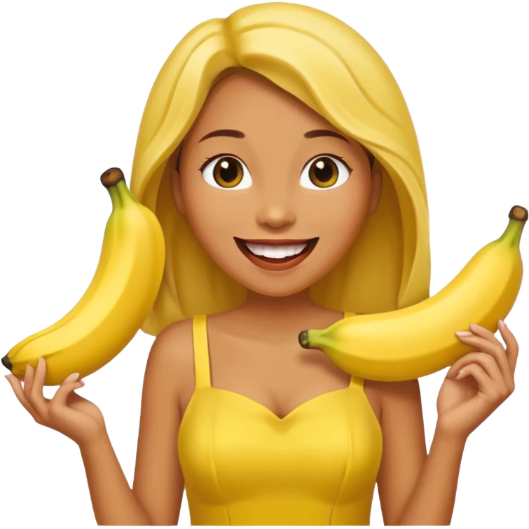 woman with a banana inside her mouth emoji
