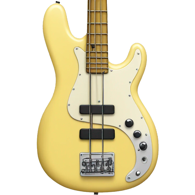 butter cream  yellow colored bass guitar emoji