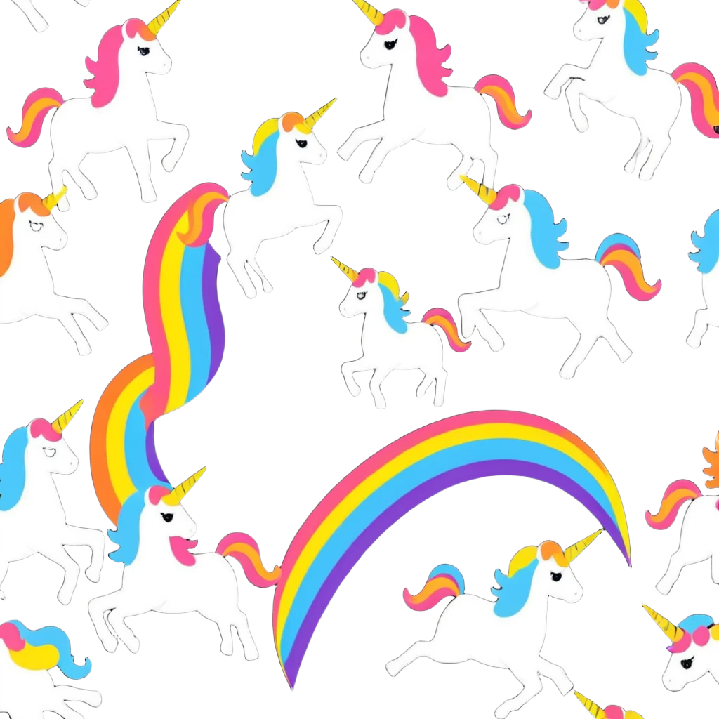 Unicorns dancing on rainbows emoji