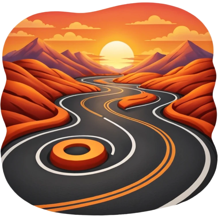 road with sunset emoji