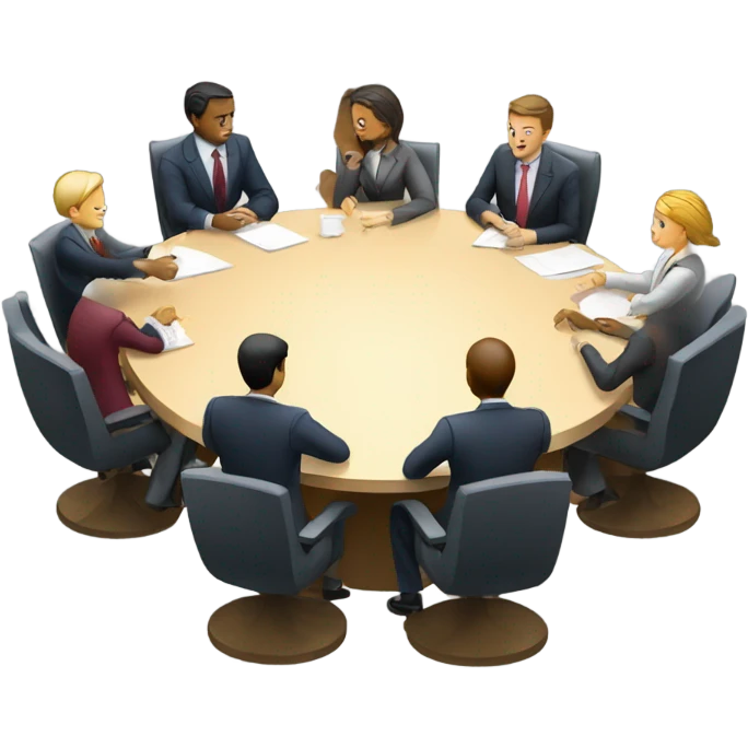 business people sitting at a round table  emoji