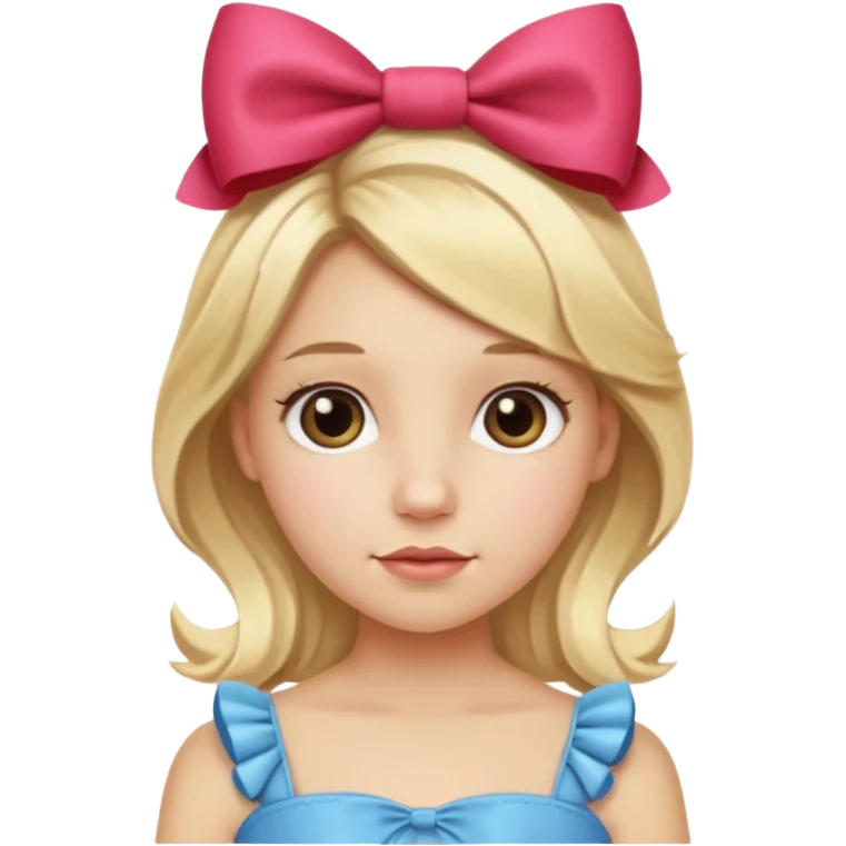 Ein blondes mädchen mit schleifen im haar emoji
