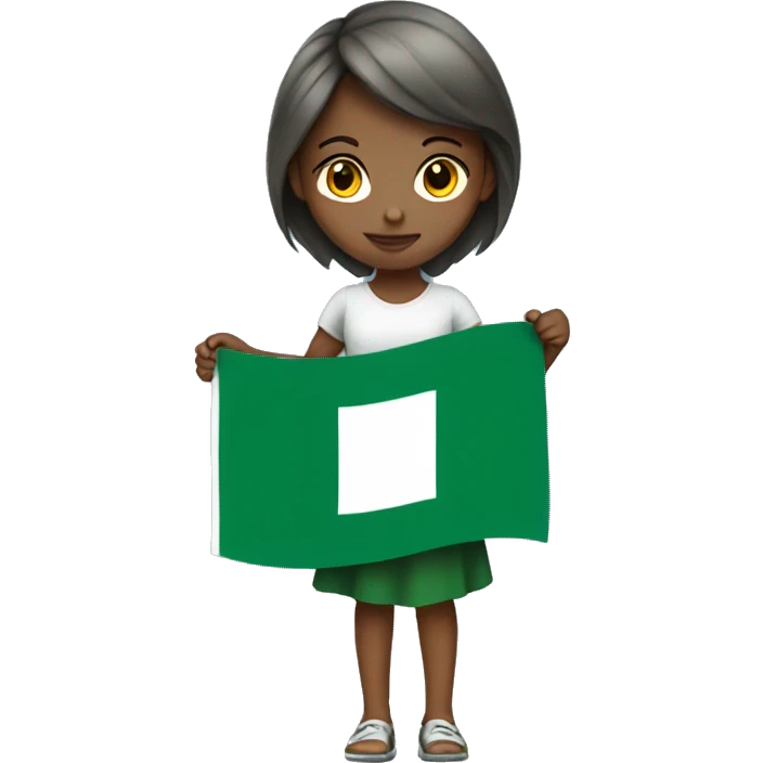 Girl holding Nigeria flag  emoji