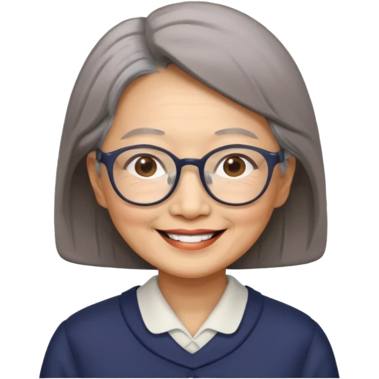 Elder asian woman with glasses emoji