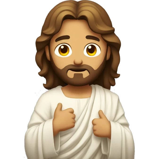 Jesus shrugging his shoulders emoji