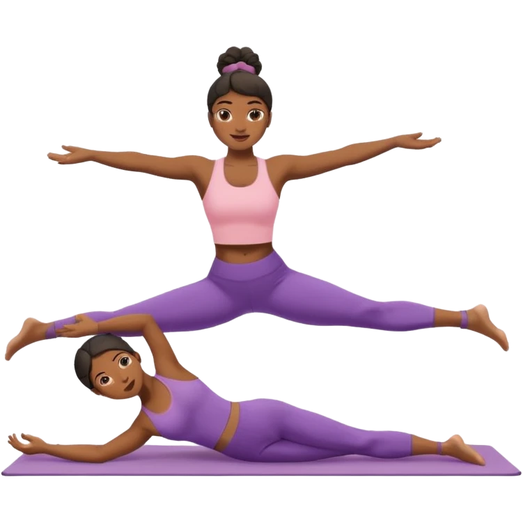 black woman doing pilates emoji