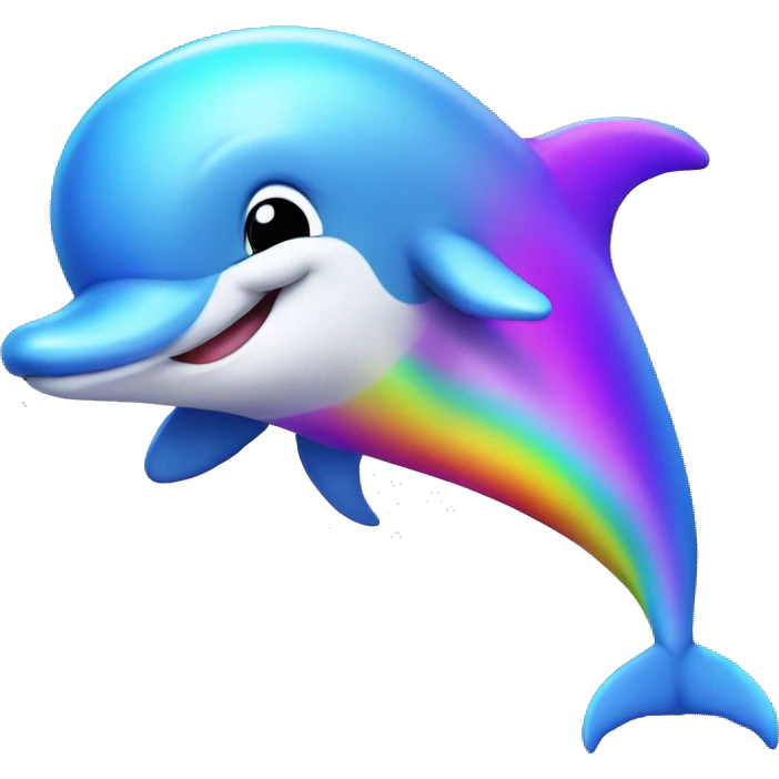 dolphin o rainbow with stars emoji