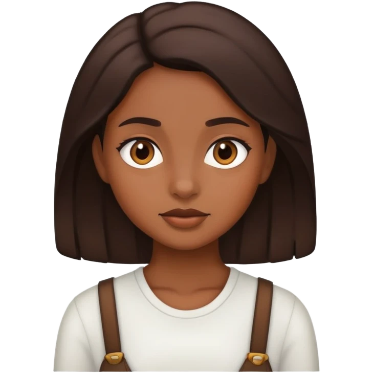 Brown skin girl with dark brown hair  emoji