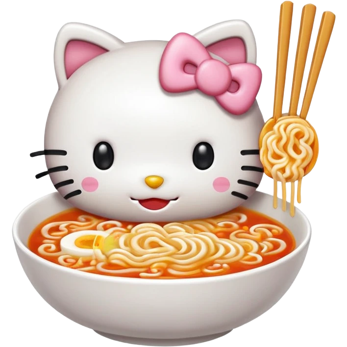 Hello Kitty eating ramen  emoji