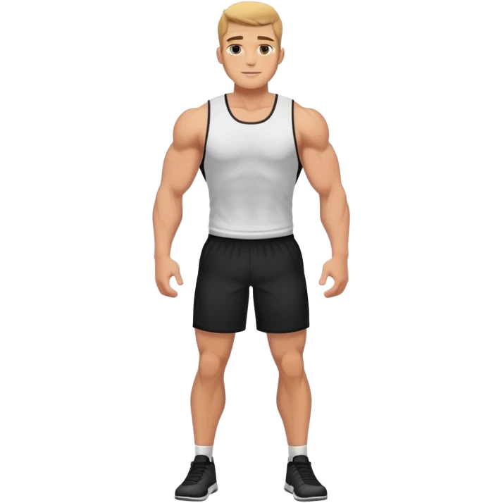 tall athlete standing in vest and shorts emoji